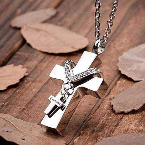 Unique Fillable Cross Pendant for Ashes – 20-Inch Cable Chain; Ideal Remembrance - Picture 5 of 6